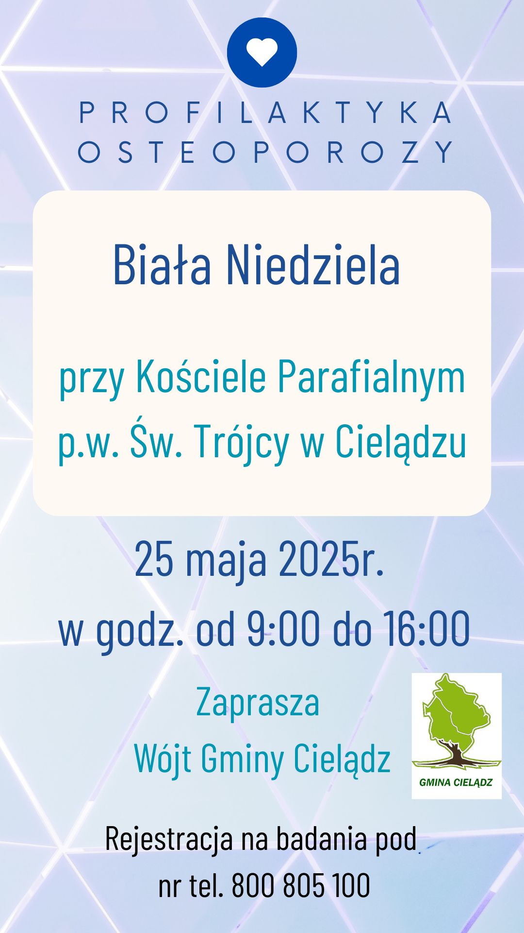 Biała Niedziela - Profilaktyka Osteoporozy plakat